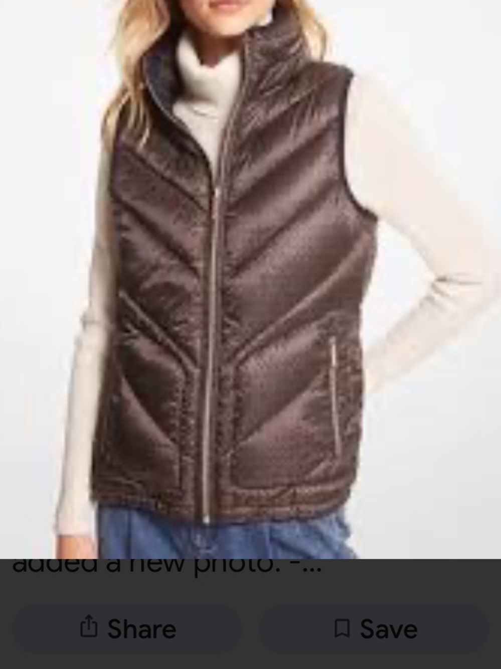 New Michael Michael Kors Reversible Puffer Vest Brown Logo Black Packable Cabin